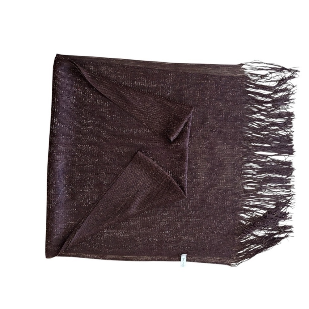 🔴 Elegant Brown Long Scarf with Fringe Versatile Wrap for All Seasons